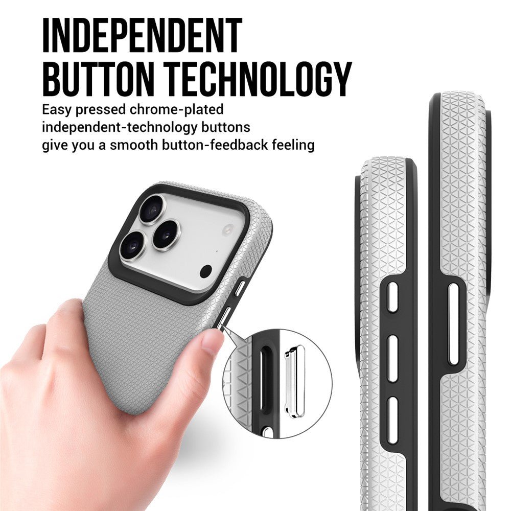 For iPhone 17 Pro Max Case TPU + PC Four Corner Anti-Drop Phone Cover - Silver