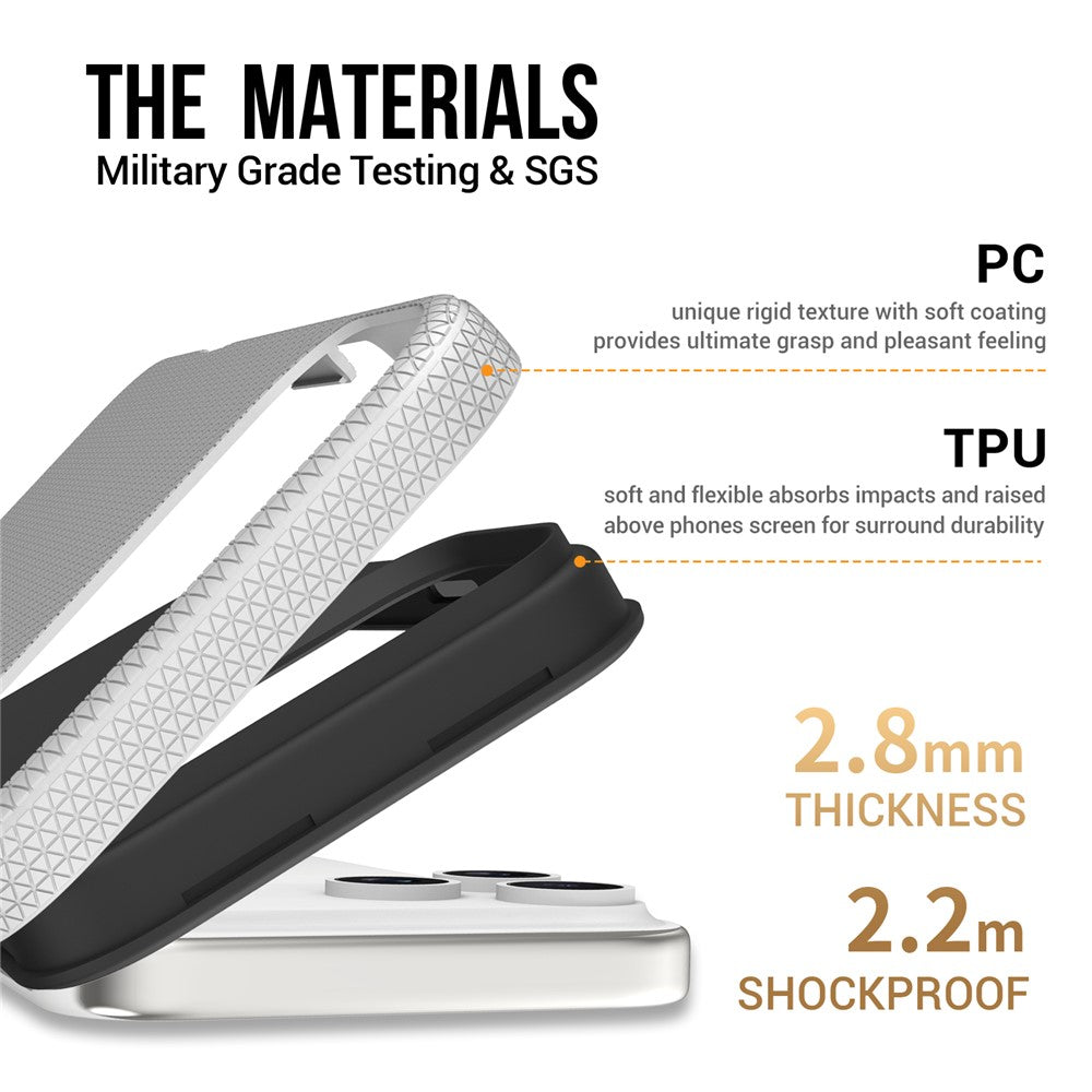 For iPhone 17 Pro Max Case TPU + PC Four Corner Anti-Drop Phone Cover - Silver