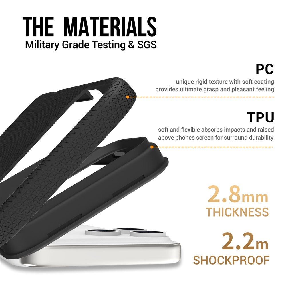 For iPhone 17 Pro Max Case Compatible with MagSafe Protective TPU+PC Phone Cover - Black