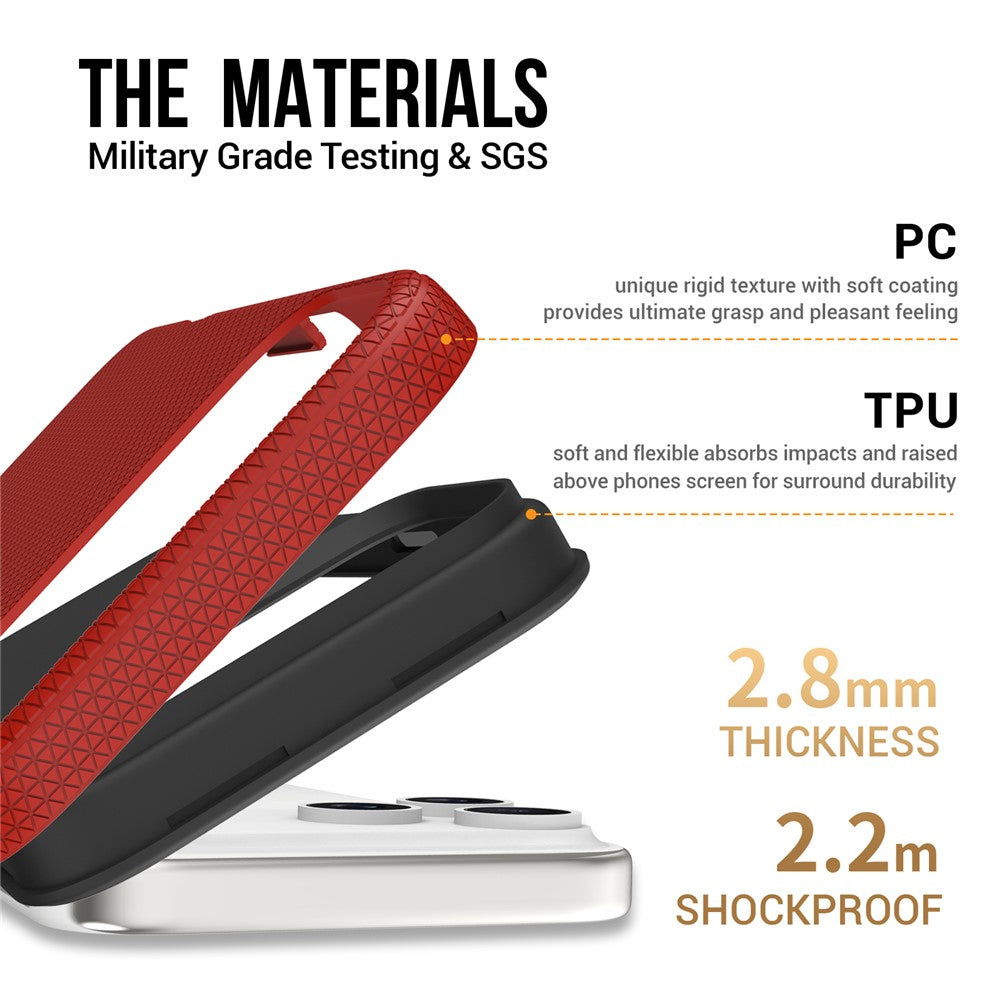 For iPhone 17 Pro Max Case Compatible with MagSafe Protective TPU+PC Phone Cover - Red