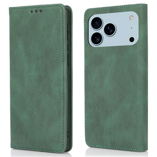 For iPhone 17 Pro Max Case Wallet Magnetic Closing Leather Flip Phone Cover - Green