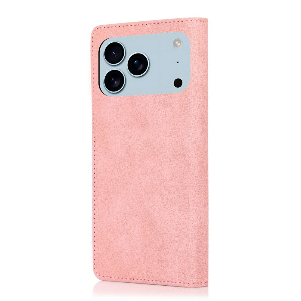 For iPhone 17 Pro Max Case Wallet Magnetic Closing Leather Flip Phone Cover - Rose Gold