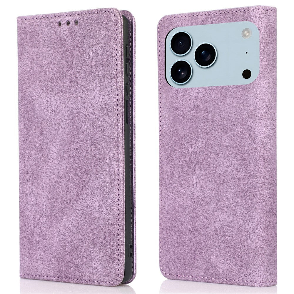 For iPhone 17 Pro Max Case Wallet Magnetic Closing Leather Flip Phone Cover - Purple