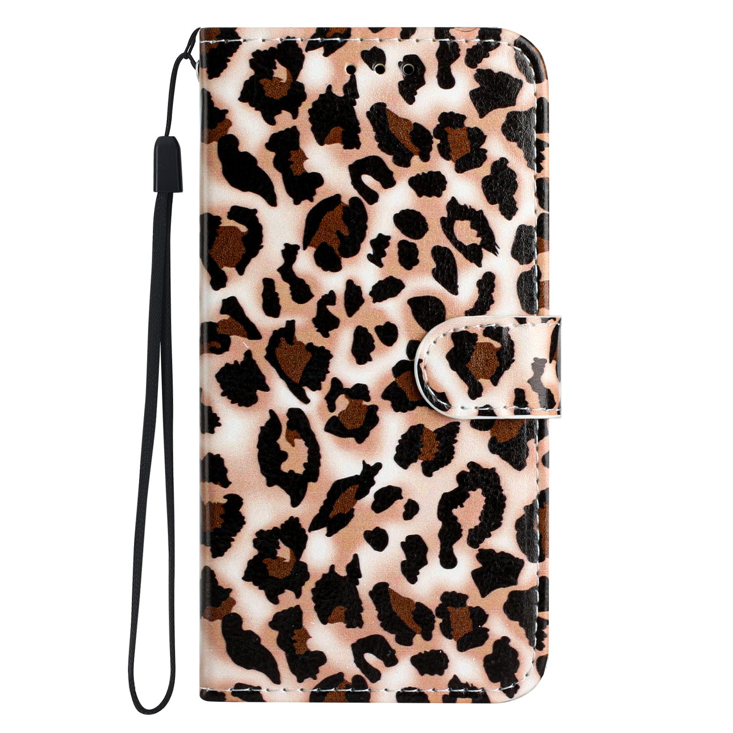 For Oppo Reno14 Pro 5G (Global) Wallet Case  Printed Pattern PU Leather Stand Phone Cover with Strap - Leopard Print