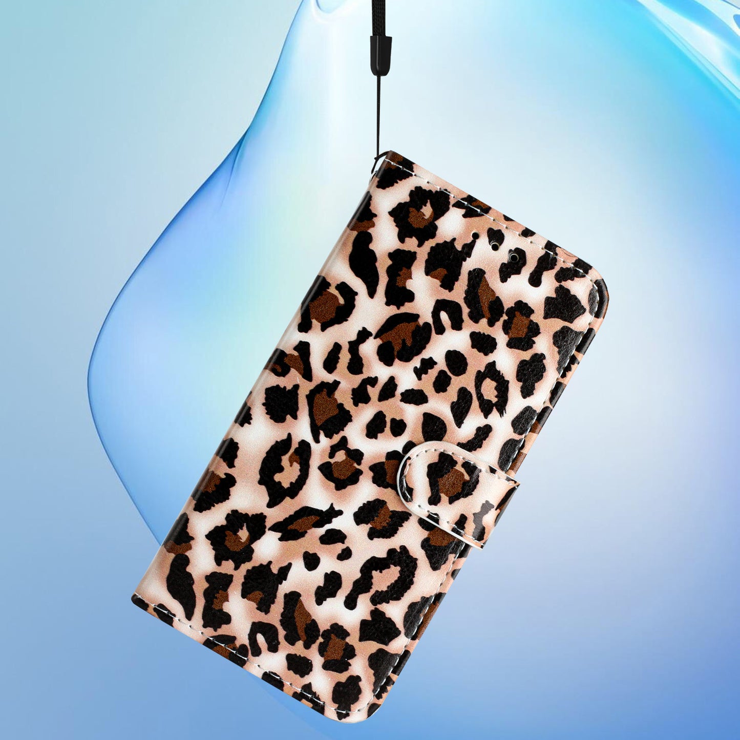 For Oppo Reno14 Pro 5G (Global) Wallet Case  Printed Pattern PU Leather Stand Phone Cover with Strap - Leopard Print