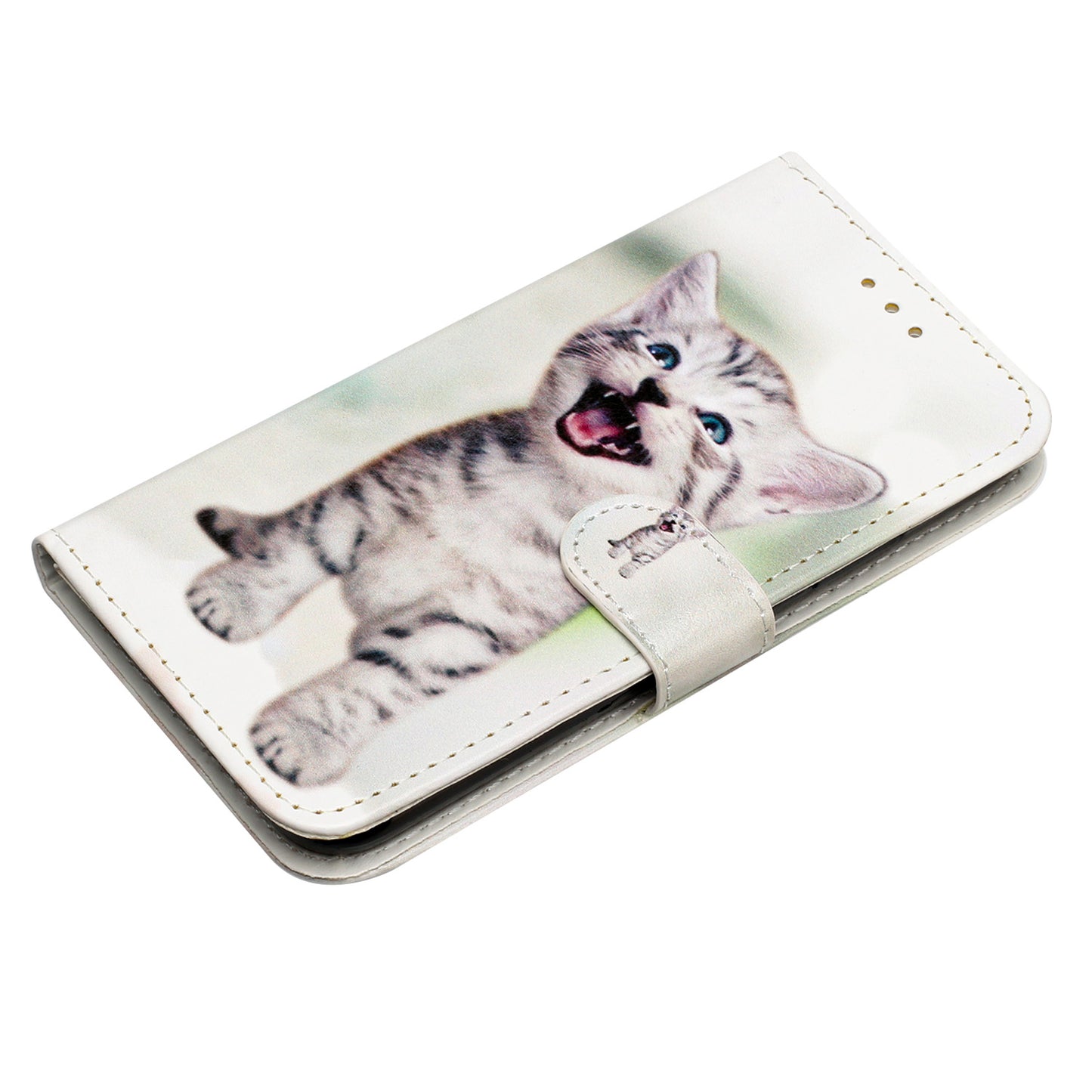 For Oppo Reno14 Pro 5G (Global) Wallet Case  Printed Pattern PU Leather Stand Phone Cover with Strap - Cat