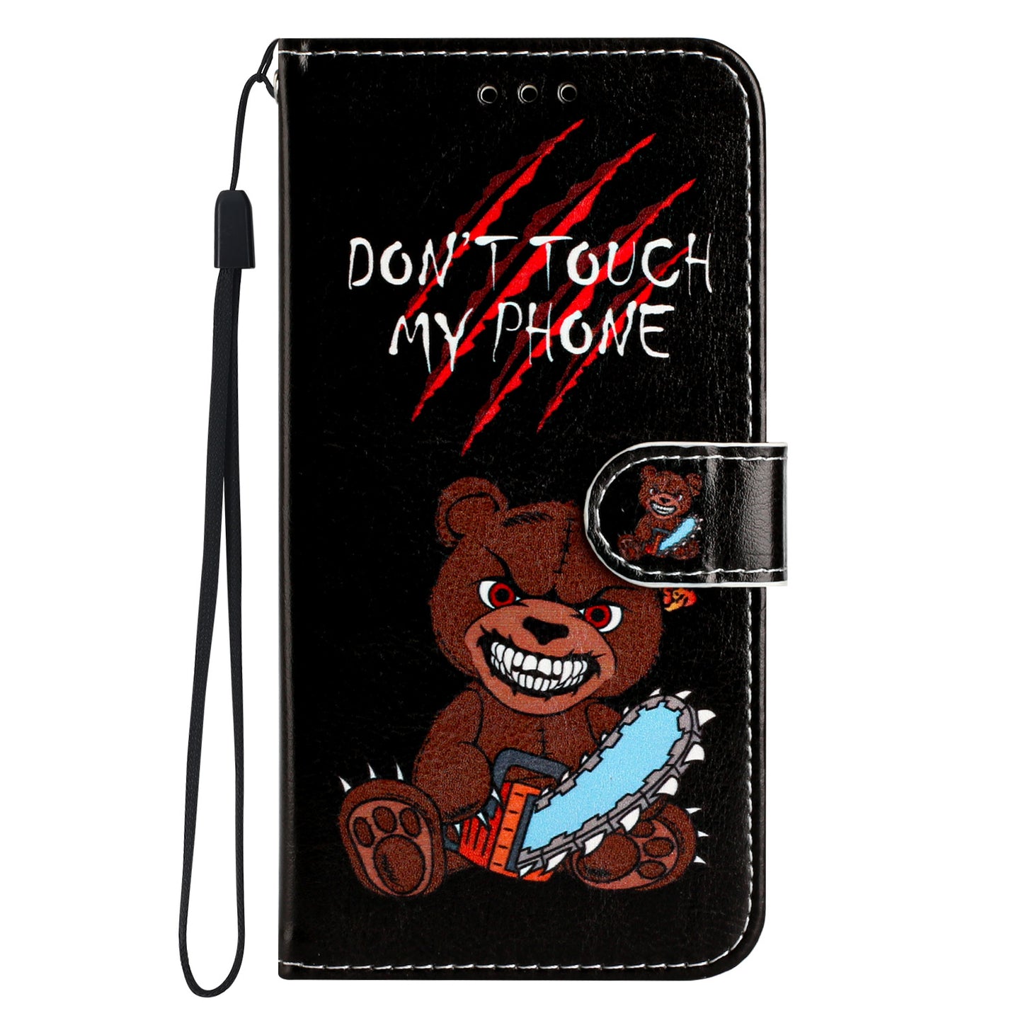 For Oppo Reno14 Pro 5G (Global) Wallet Case  Printed Pattern PU Leather Stand Phone Cover with Strap - Don'T Touch My Phone