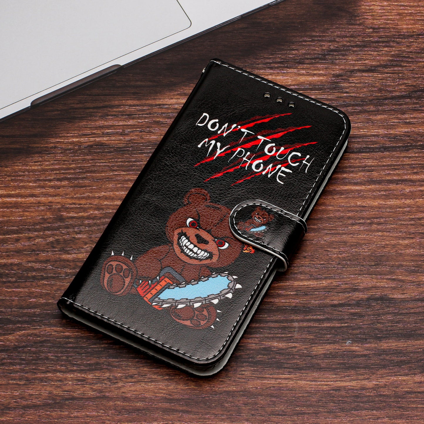 For Oppo Reno14 Pro 5G (Global) Wallet Case  Printed Pattern PU Leather Stand Phone Cover with Strap - Don'T Touch My Phone