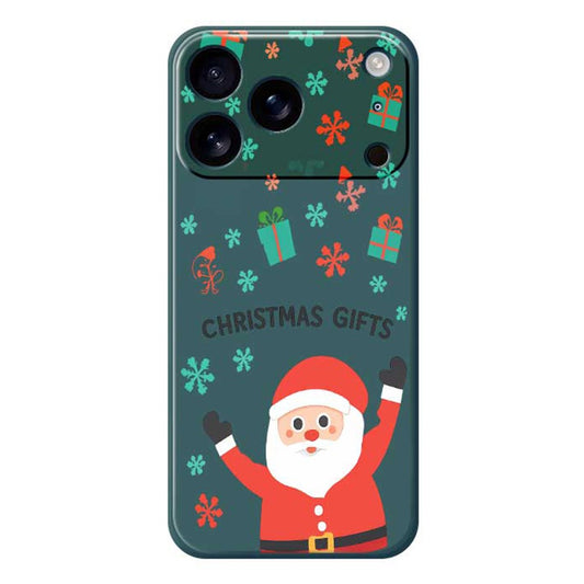 For iPhone 17 Pro Max Case Christmas Gifts Pattern Printing Straight Edge TPU Phone Back Cover - Green