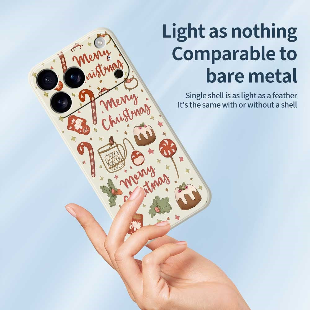 For iPhone 17 Pro Max Case Merry Christmas Pattern Printing Straight Edge TPU Phone Back Cover - Green