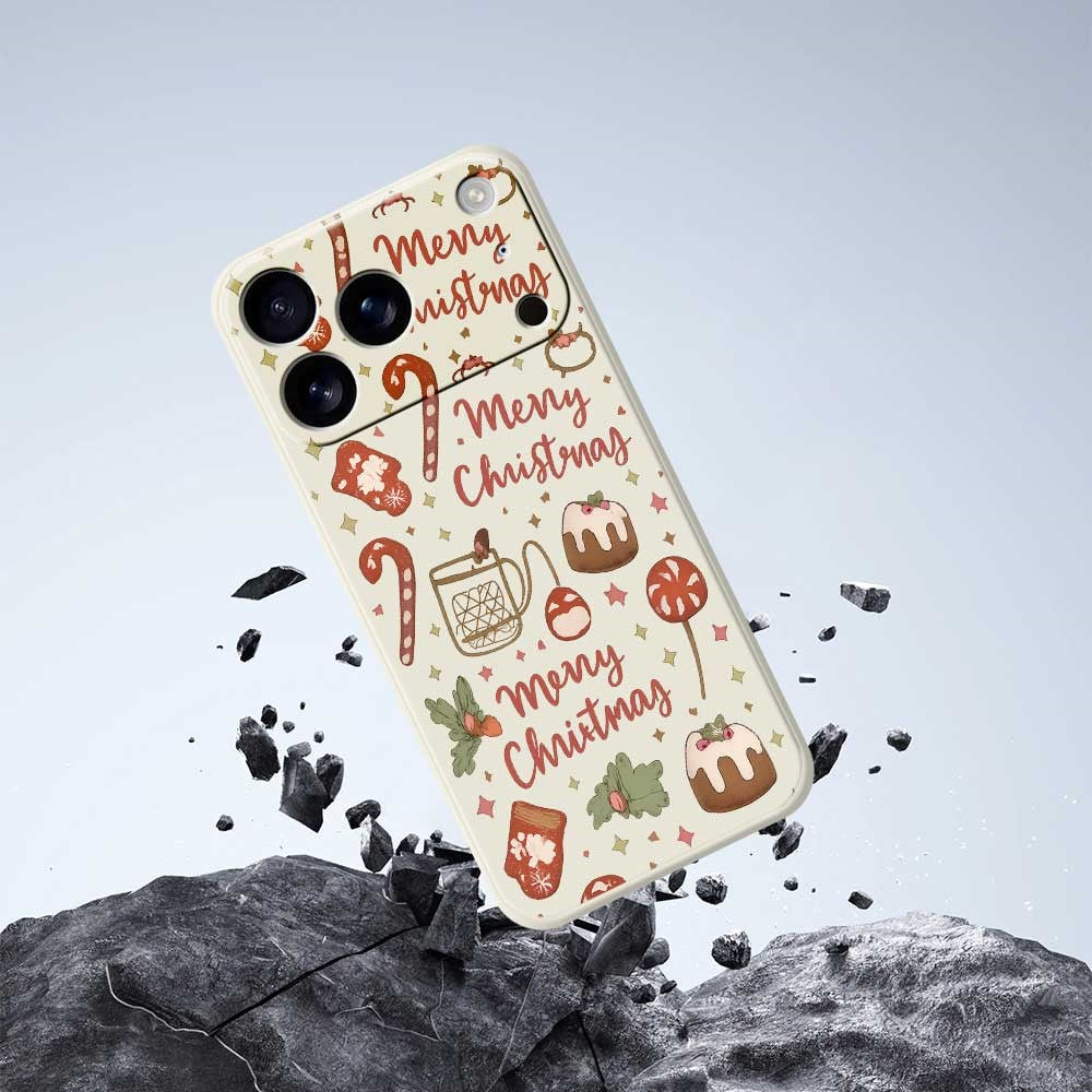 For iPhone 17 Pro Max Case Merry Christmas Pattern Printing Straight Edge TPU Phone Back Cover - Green