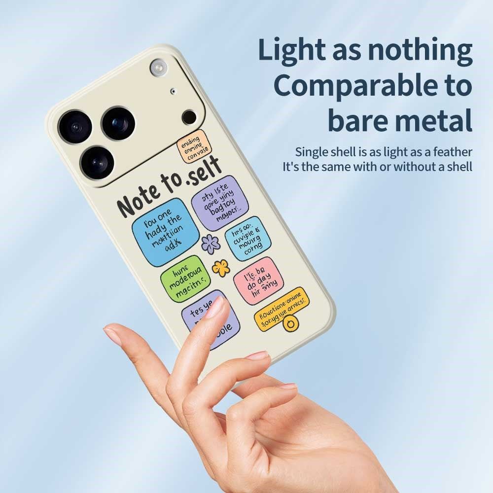 For iPhone 17 Pro Max Case Colored Sticky Notes Pattern Printing Straight Edge TPU Phone Back Cover - Green