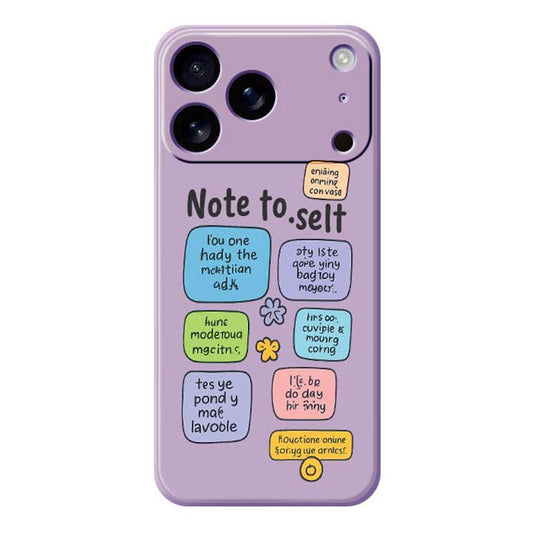 For iPhone 17 Pro Max Case Colored Sticky Notes Pattern Printing Straight Edge TPU Phone Back Cover - Purple