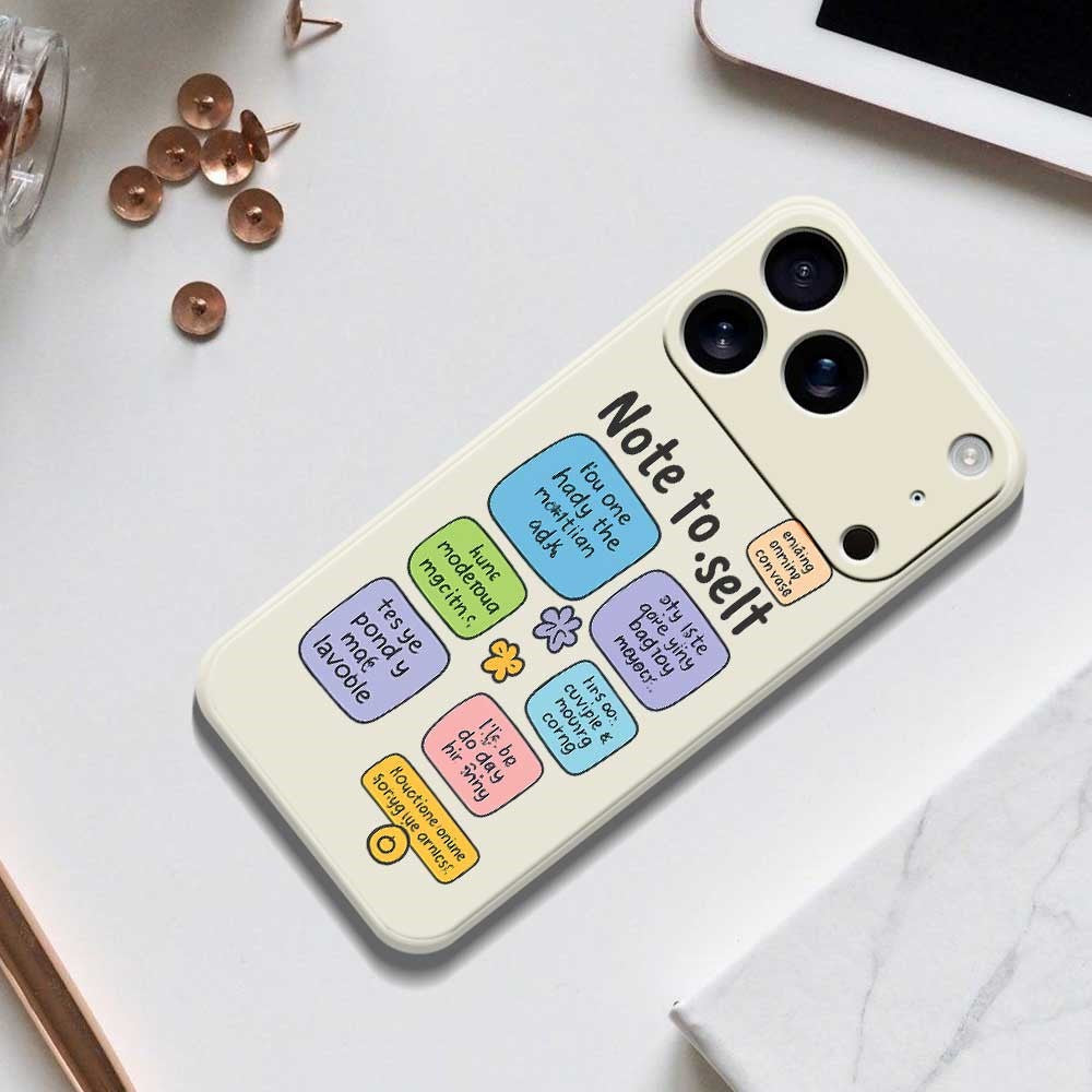 For iPhone 17 Pro Max Case Colored Sticky Notes Pattern Printing Straight Edge TPU Phone Back Cover - Purple
