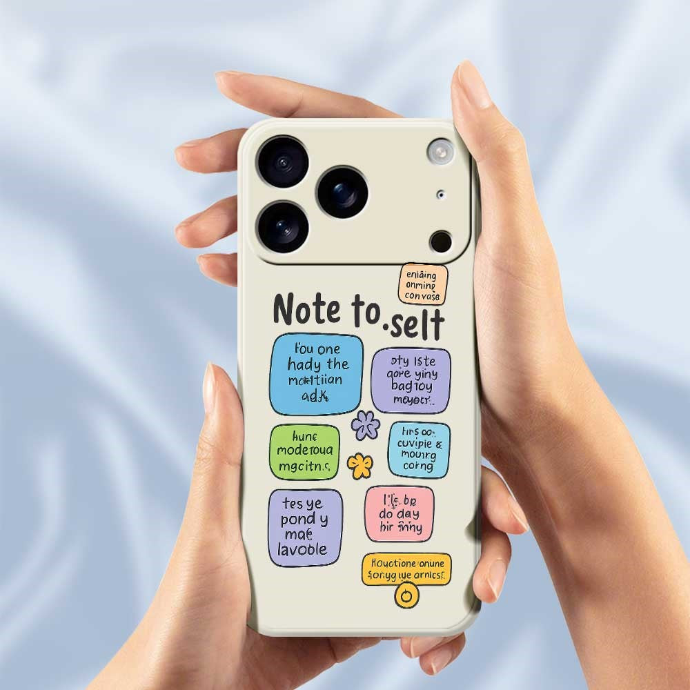 For iPhone 17 Pro Max Case Colored Sticky Notes Pattern Printing Straight Edge TPU Phone Back Cover - Black