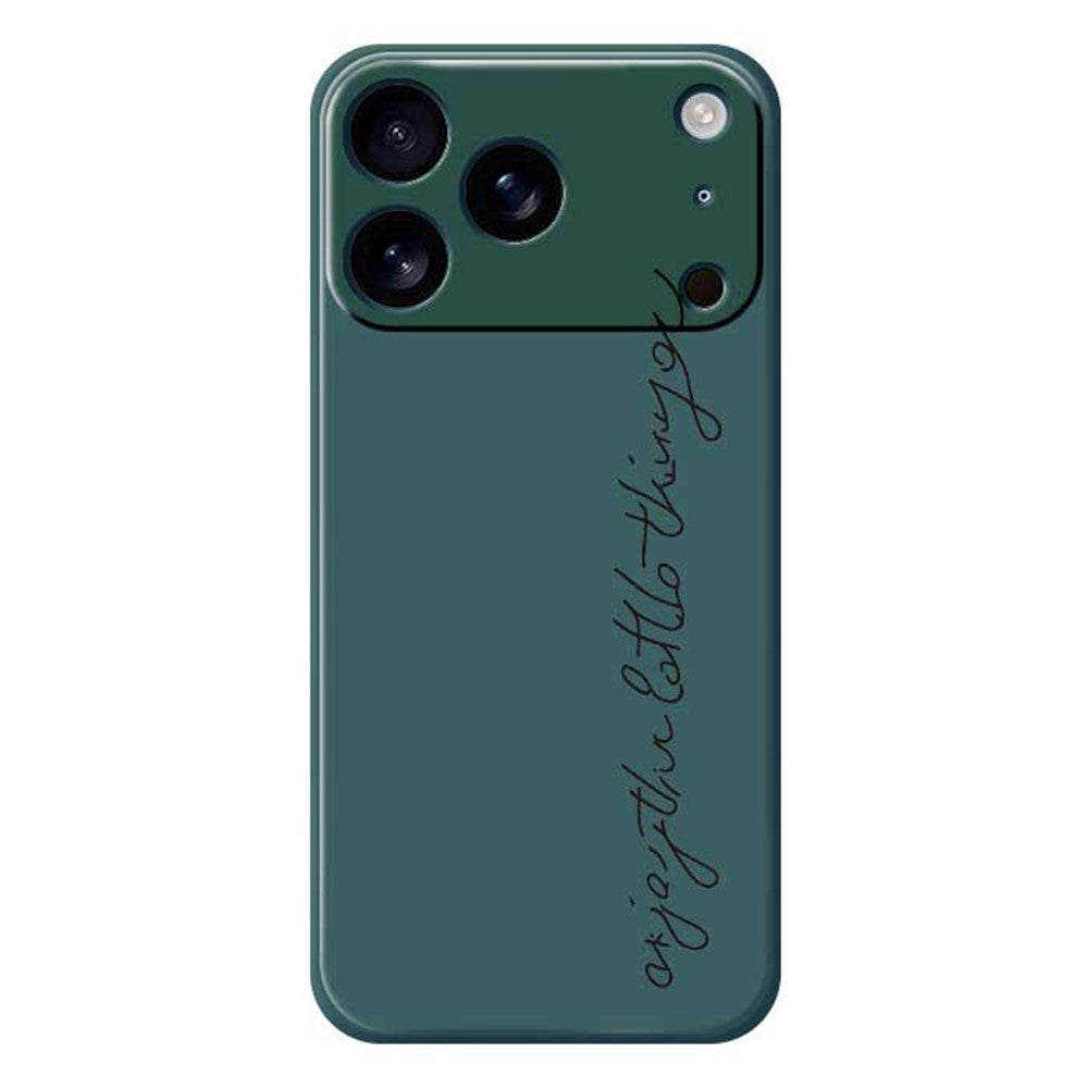 For iPhone 17 Pro Max Case WordArt Pattern Printing Straight Edge TPU Phone Back Cover - Green