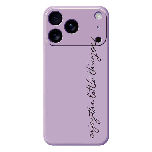 For iPhone 17 Pro Max Case WordArt Pattern Printing Straight Edge TPU Phone Back Cover - Purple