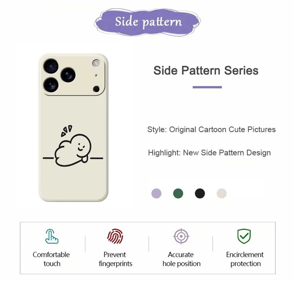 For iPhone 17 Pro Max Case Stick Figure Pattern Printing Straight Edge TPU Phone Back Cover - Green