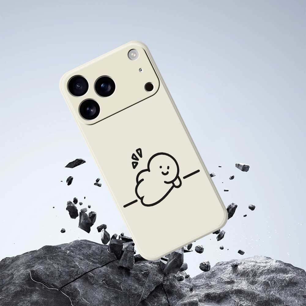 For iPhone 17 Pro Max Case Stick Figure Pattern Printing Straight Edge TPU Phone Back Cover - Green