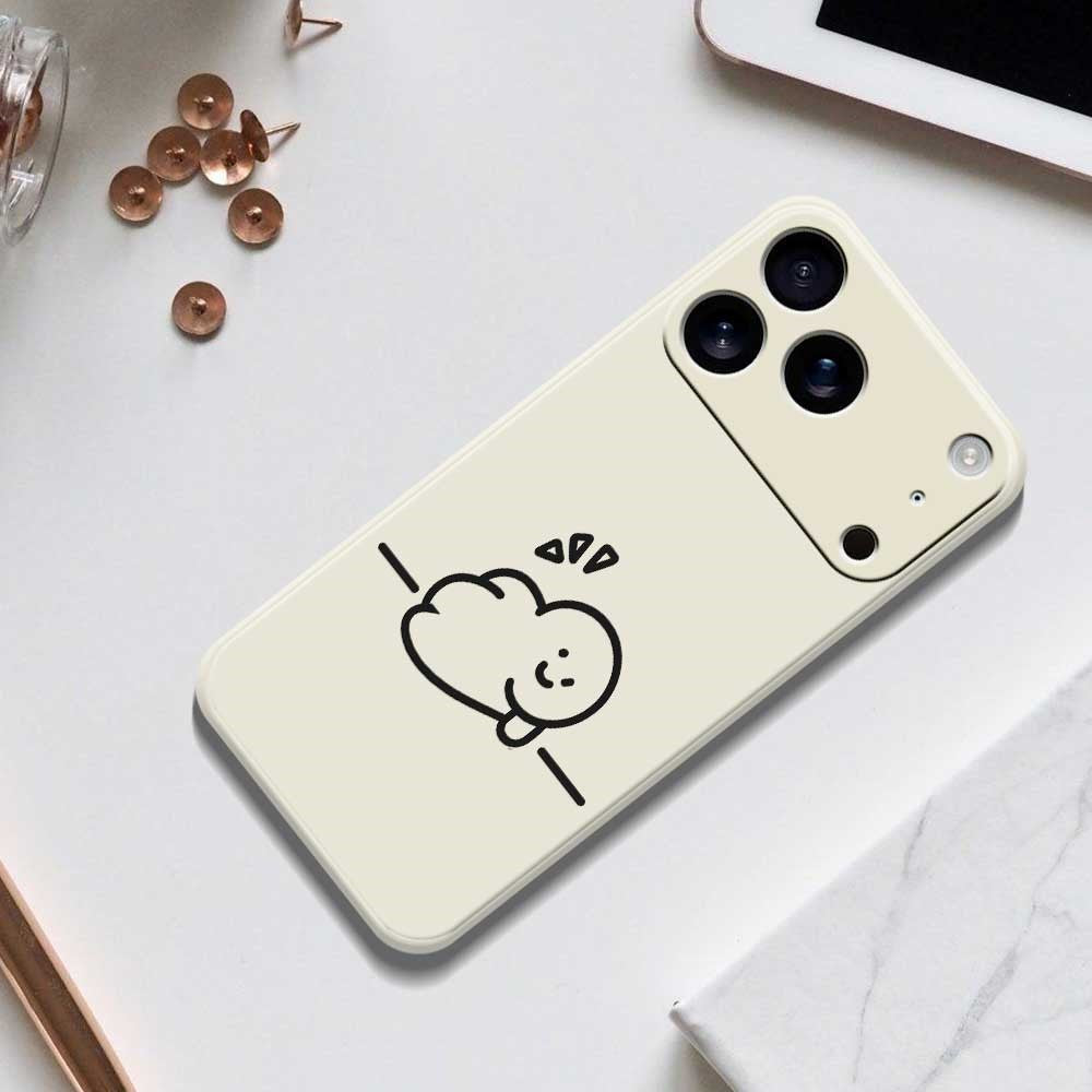 For iPhone 17 Pro Max Case Stick Figure Pattern Printing Straight Edge TPU Phone Back Cover - Green