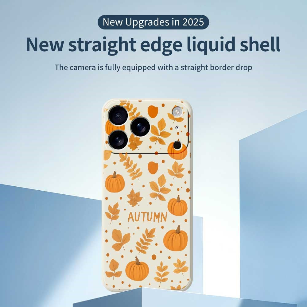 For iPhone 17 Pro Max Case Autumn Theme Pattern Printing Straight Edge TPU Phone Back Cover - Green