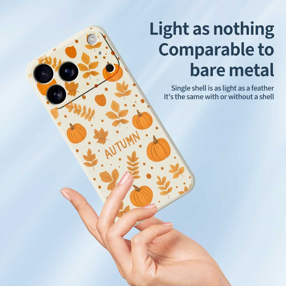 For iPhone 17 Pro Max Case Autumn Theme Pattern Printing Straight Edge TPU Phone Back Cover - Green
