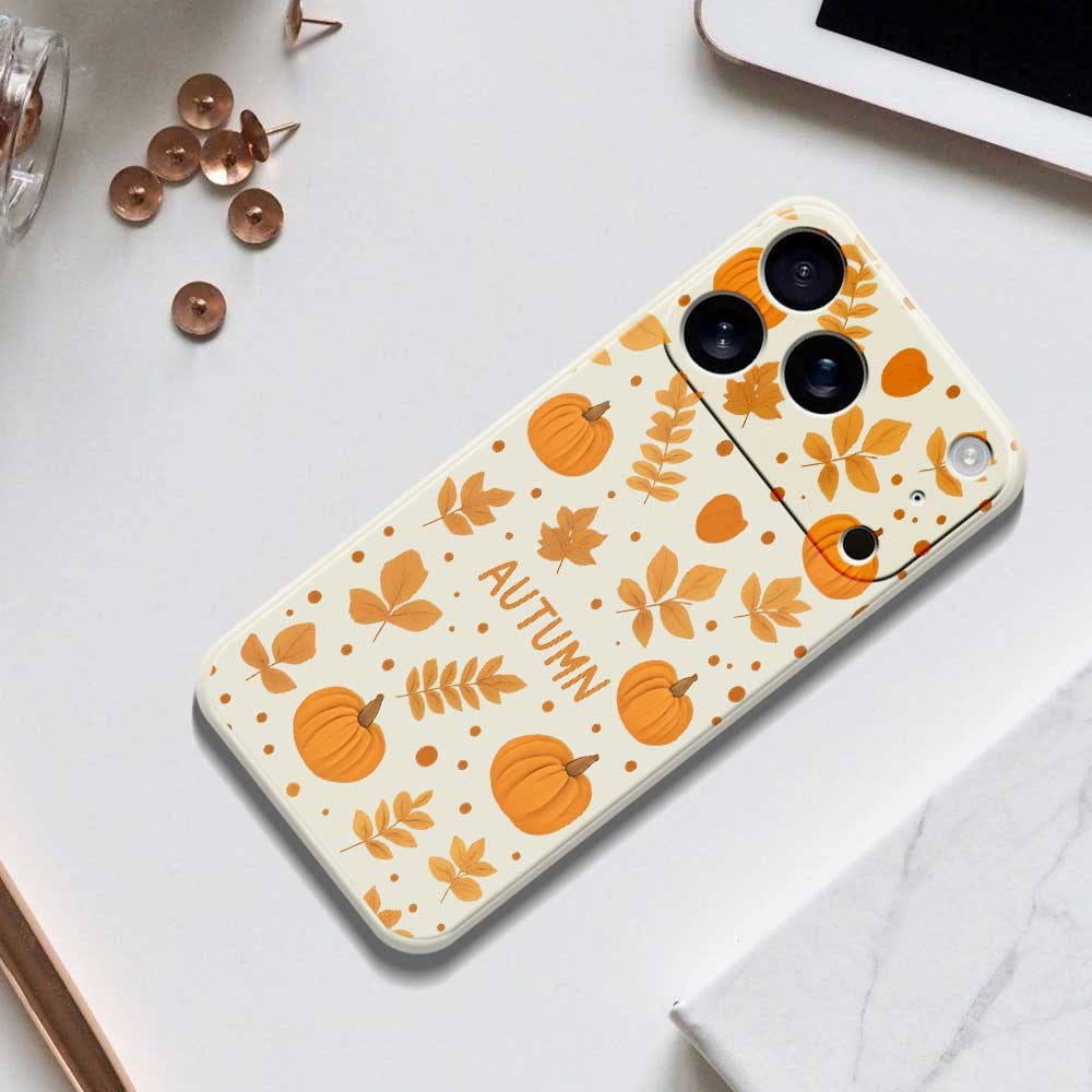 For iPhone 17 Pro Max Case Autumn Theme Pattern Printing Straight Edge TPU Phone Back Cover - Green