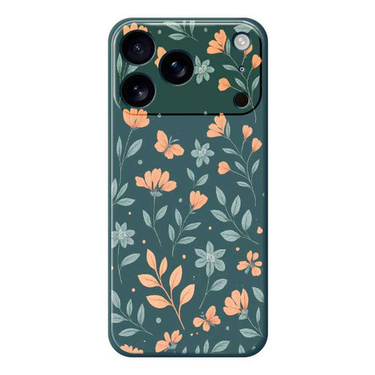 For iPhone 17 Pro Max Case Yellow Flowers Pattern Printing Straight Edge TPU Phone Back Cover - Green