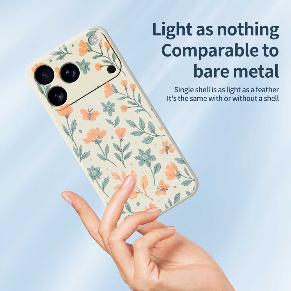 For iPhone 17 Pro Max Case Yellow Flowers Pattern Printing Straight Edge TPU Phone Back Cover - Green
