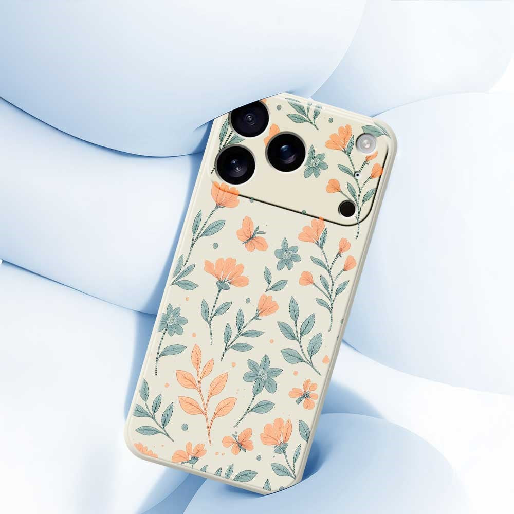 For iPhone 17 Pro Max Case Yellow Flowers Pattern Printing Straight Edge TPU Phone Back Cover - Green