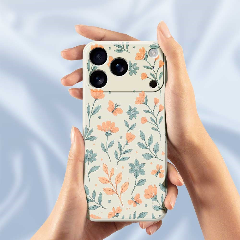 For iPhone 17 Pro Max Case Yellow Flowers Pattern Printing Straight Edge TPU Phone Back Cover - Green