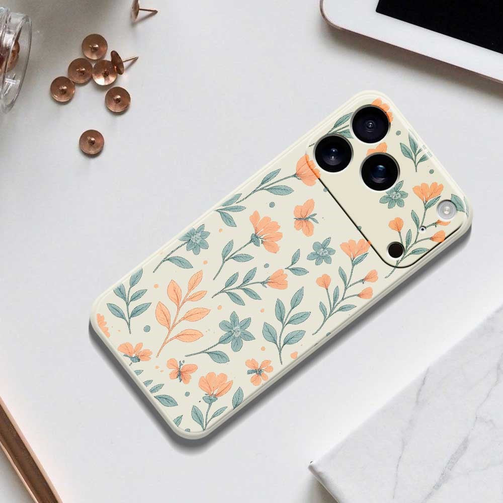 For iPhone 17 Pro Max Case Yellow Flowers Pattern Printing Straight Edge TPU Phone Back Cover - Green