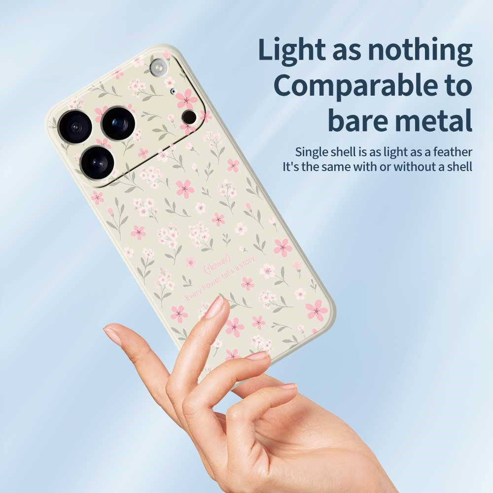 For iPhone 17 Pro Max Case Small Flower Pattern Printing Straight Edge TPU Phone Back Cover - Purple