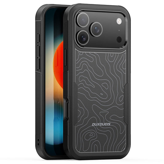 DUX DUCIS SHLD Series For iPhone 17 Pro Max Magnetic Case 10FT Drop Protection PC + TPU Phone Cover - Contour Pattern