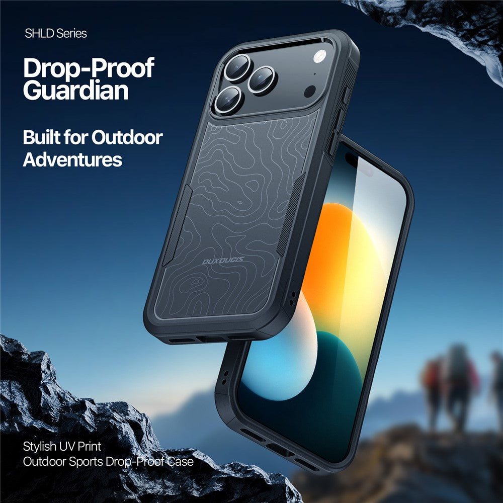 DUX DUCIS SHLD Series For iPhone 17 Pro Max Magnetic Case 10FT Drop Protection PC + TPU Phone Cover - Contour Pattern
