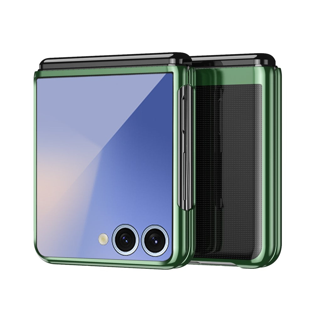 For Samsung Galaxy Z Flip7 5G Case Clear PC Electroplating Hard Phone Cover - Green