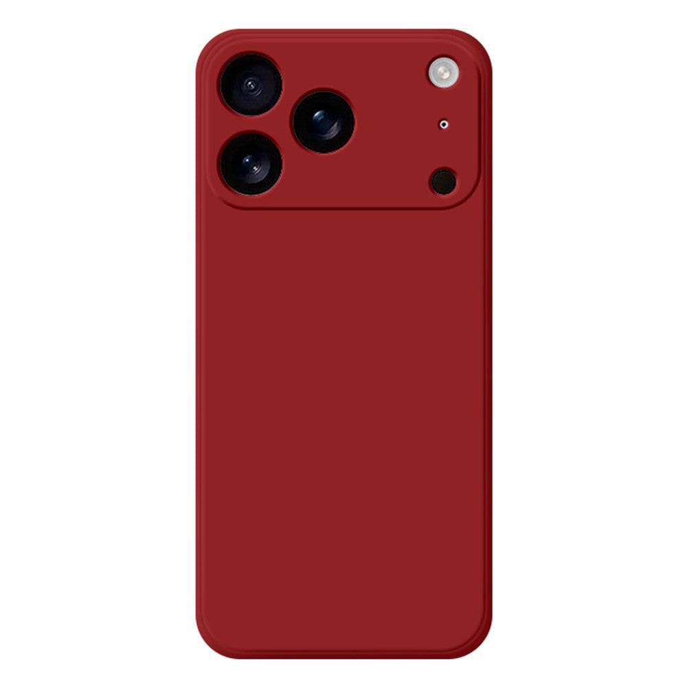 For iPhone 17 Pro Max TPU Case Straight Edge Protection Phone Cover - Camellia Red