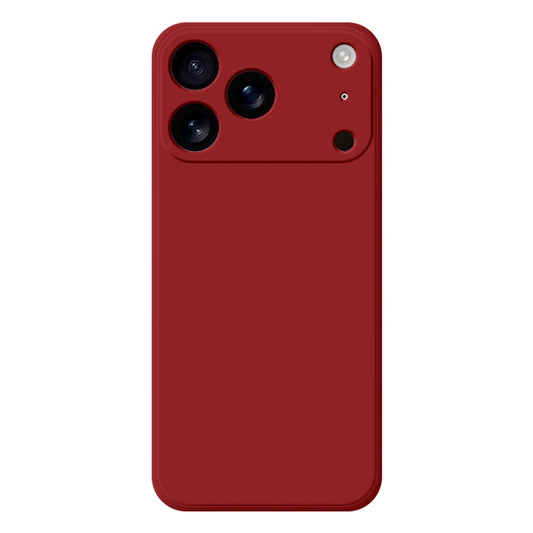 For iPhone 17 Pro Max TPU Case Straight Edge Protection Phone Cover - Camellia Red