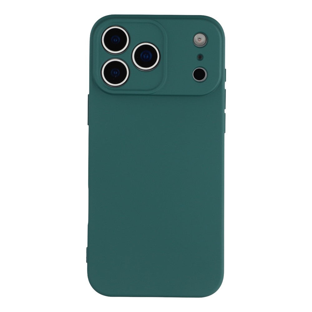 For iPhone 17 Pro Max Case TPU Back Soft Anti-Scratch Fiber Lining Phone Cover - Army Green