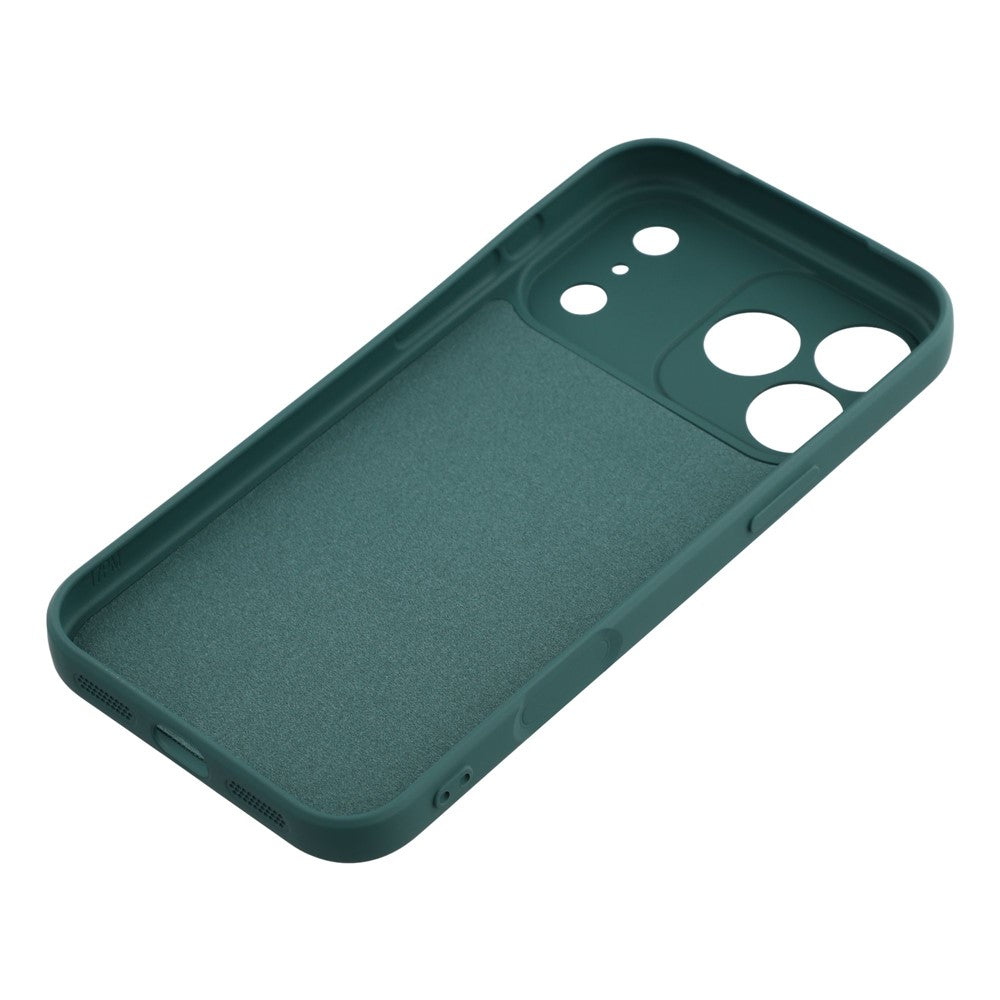 For iPhone 17 Pro Max Case TPU Back Soft Anti-Scratch Fiber Lining Phone Cover - Army Green