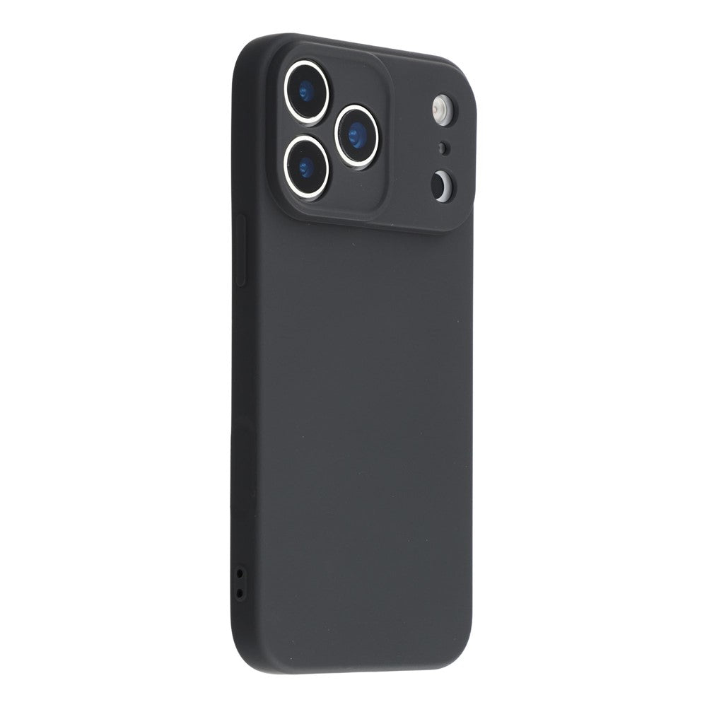 For iPhone 17 Pro Max Case TPU Back Soft Anti-Scratch Fiber Lining Phone Cover - Black