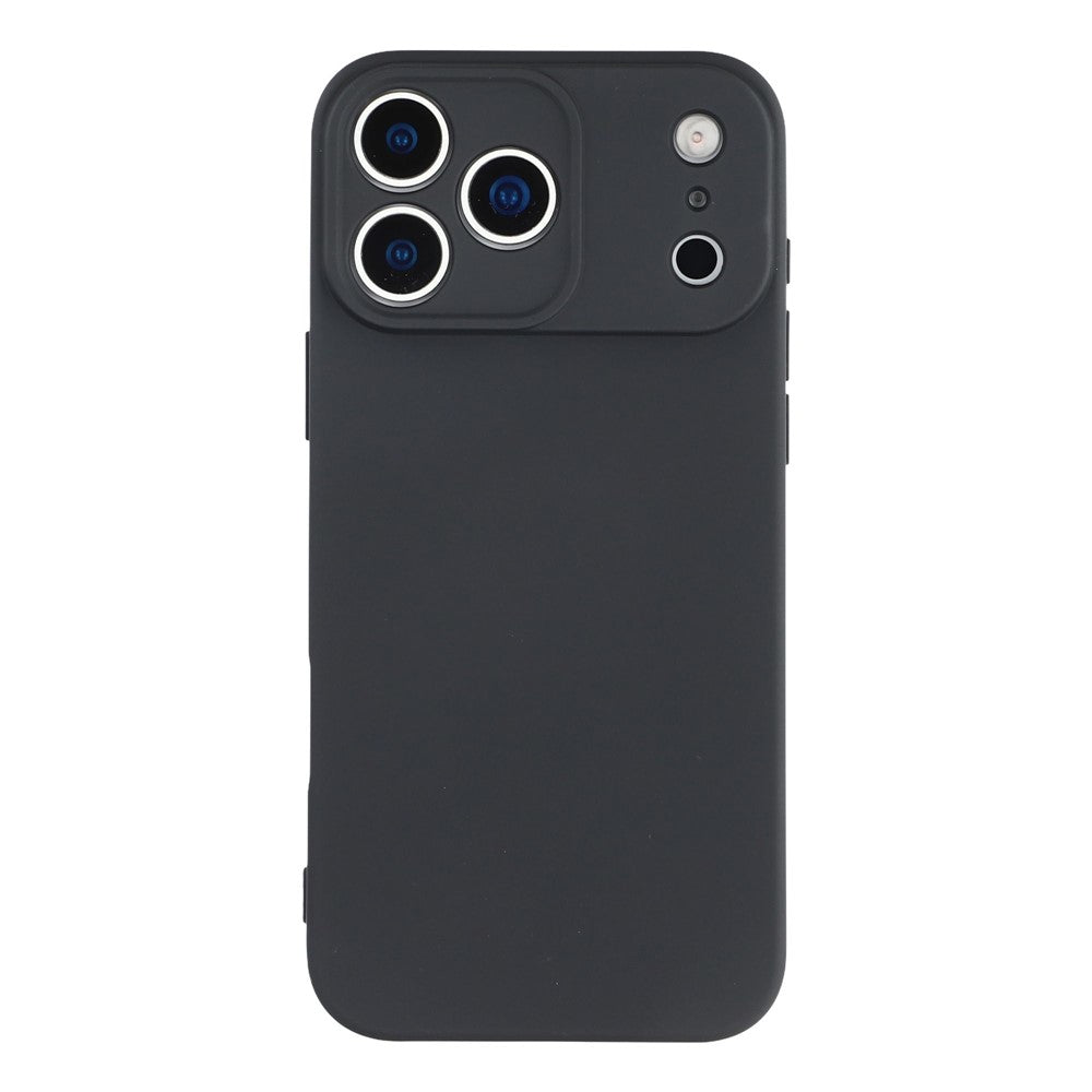 For iPhone 17 Pro Max Case TPU Back Soft Anti-Scratch Fiber Lining Phone Cover - Black