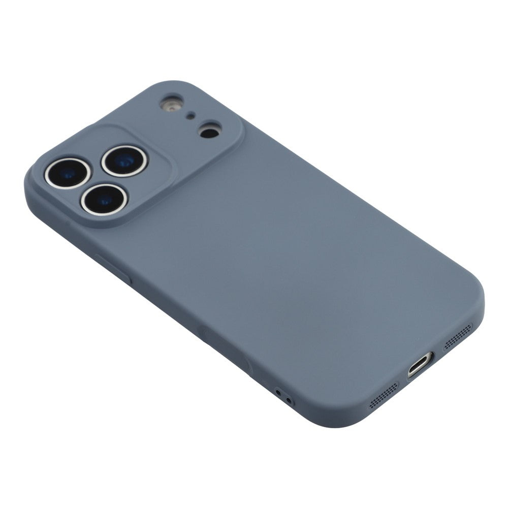 For iPhone 17 Pro Max Case TPU Back Soft Anti-Scratch Fiber Lining Phone Cover - Lavender Grey