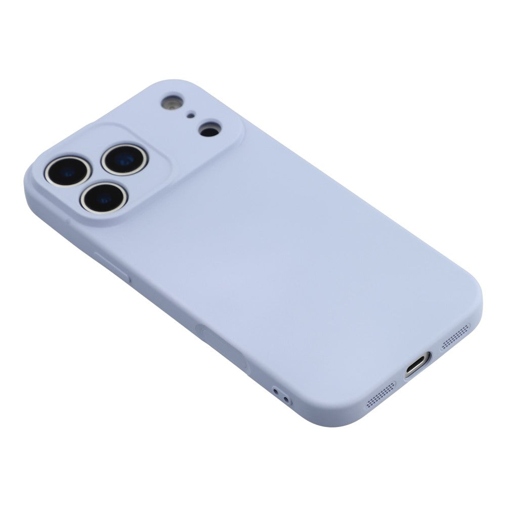 For iPhone 17 Pro Max Case TPU Back Soft Anti-Scratch Fiber Lining Phone Cover - Light Purple