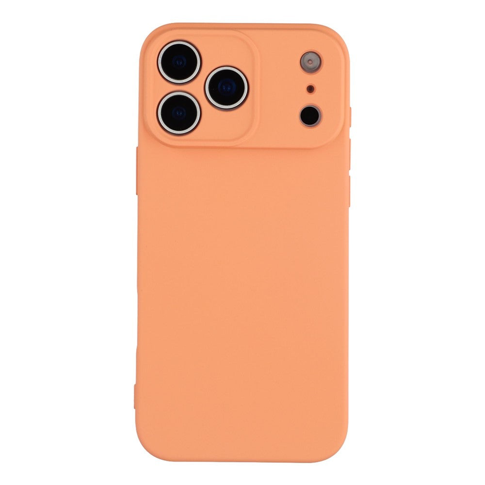 For iPhone 17 Pro Max Case TPU Back Soft Anti-Scratch Fiber Lining Phone Cover - Orange