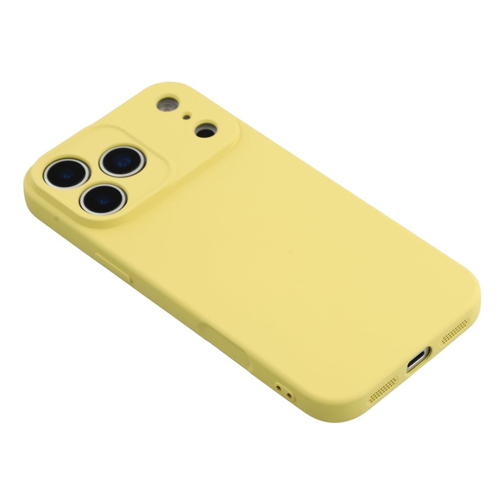 For iPhone 17 Pro Max Case TPU Back Soft Anti-Scratch Fiber Lining Phone Cover - Yellow
