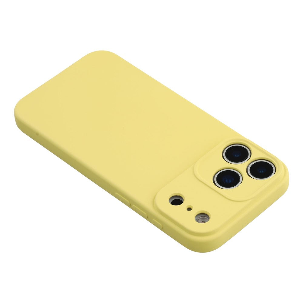 For iPhone 17 Pro Max Case TPU Back Soft Anti-Scratch Fiber Lining Phone Cover - Yellow