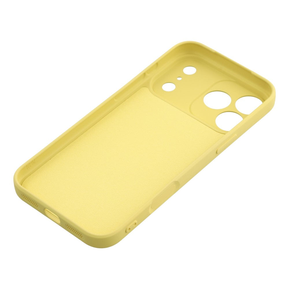 For iPhone 17 Pro Max Case TPU Back Soft Anti-Scratch Fiber Lining Phone Cover - Yellow