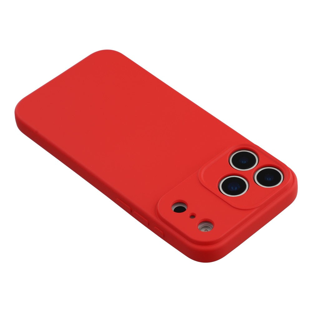For iPhone 17 Pro Max Case TPU Back Soft Anti-Scratch Fiber Lining Phone Cover - Red