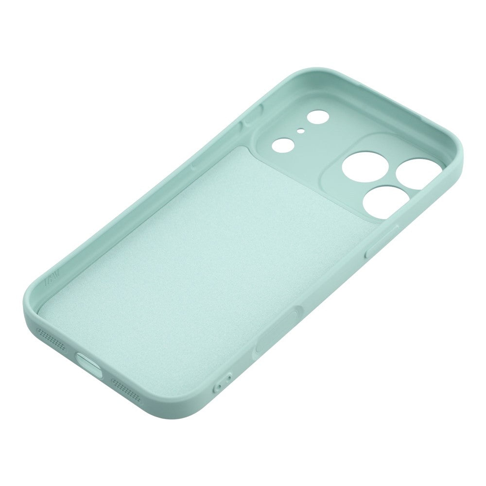 For iPhone 17 Pro Max Case TPU Back Soft Anti-Scratch Fiber Lining Phone Cover - Baby Blue